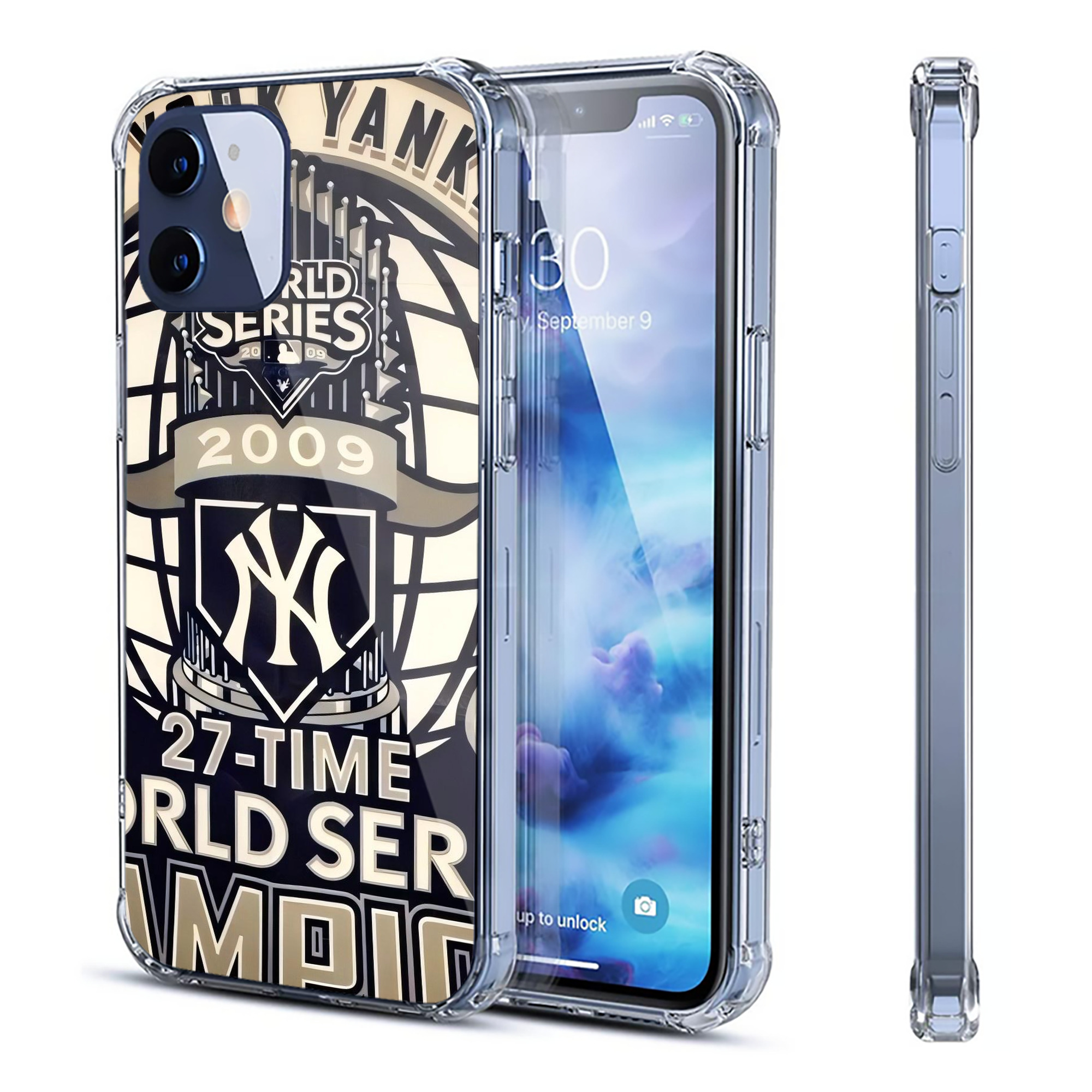 New York Yankees 256 Clear IPhone 12 Case – Soft TPU With UV Print – Enhanced Drop Protection, Precise Fit, Anti-Fingerprint, Customizable Design, Scratch-Resistant, Yellow-Resistant